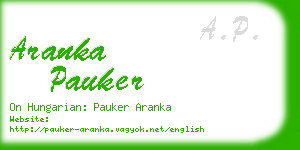 aranka pauker business card